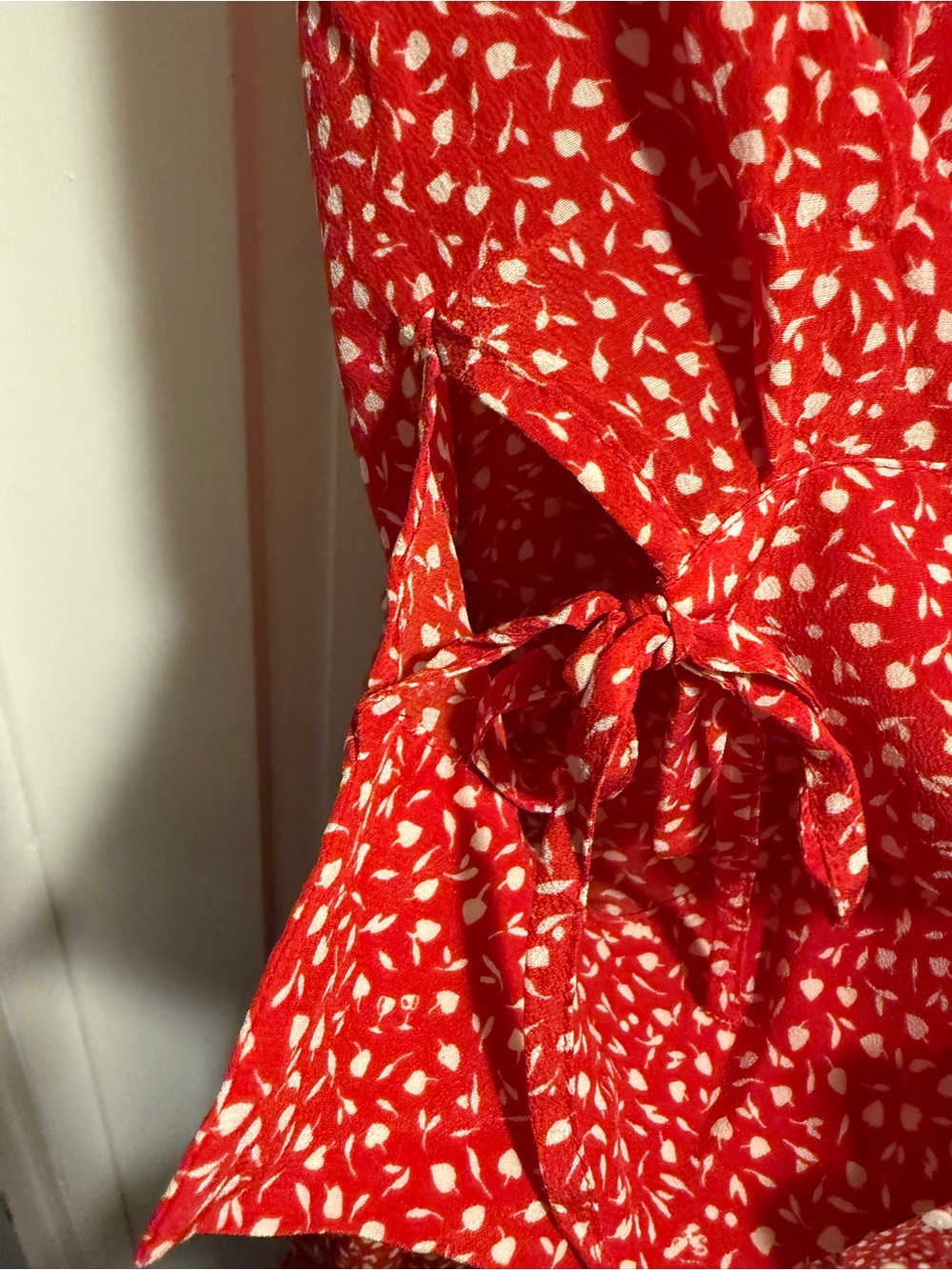 Madewell Button Down Dress, Mini Floral Print, Red, 14 - Picture 7 of 7